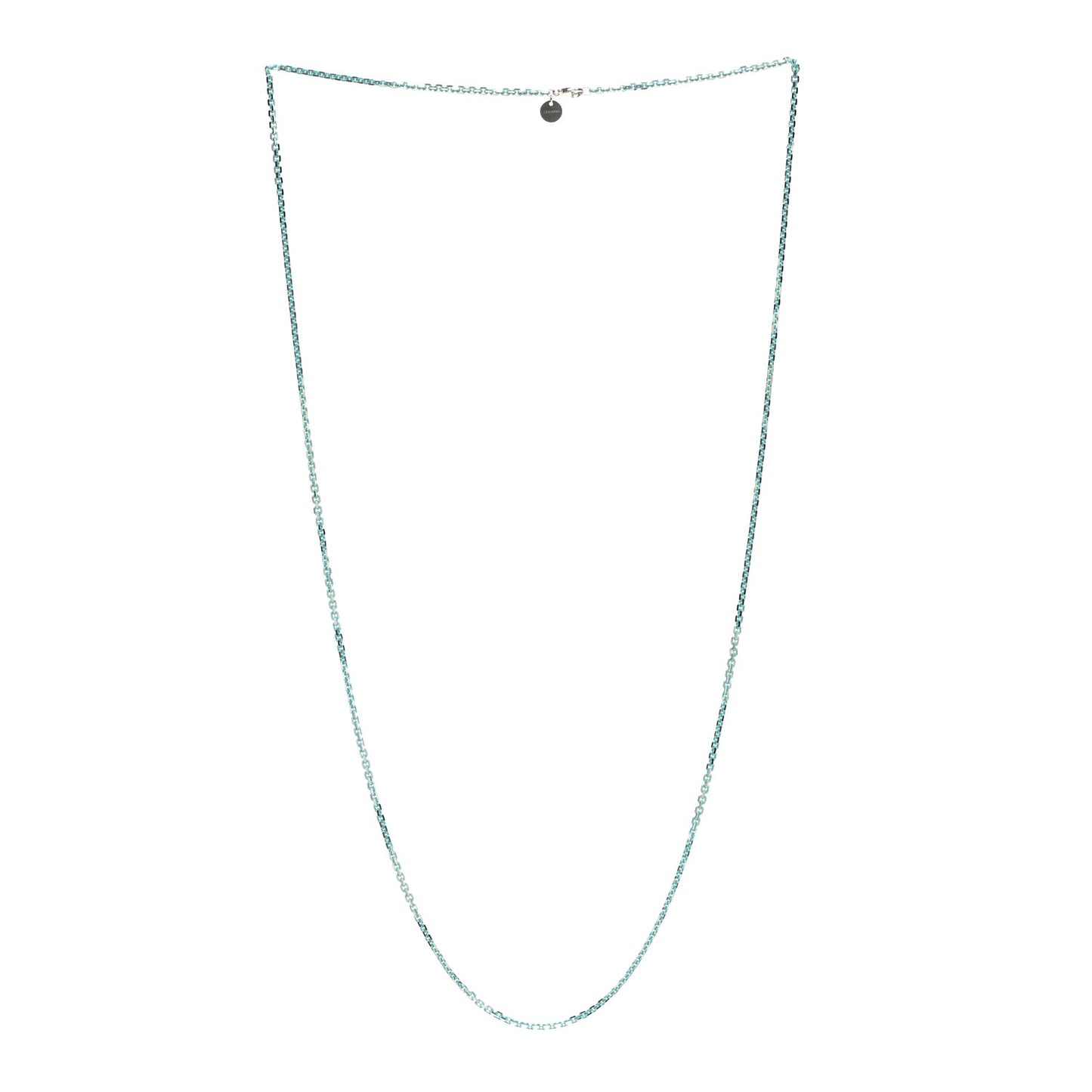 Sterling Silver Enamel 2.5mm Chain Necklace Blue