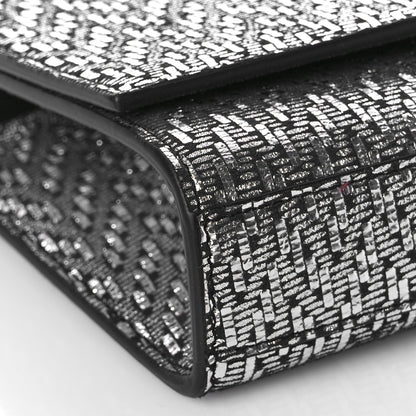 Saint Laurent Metallic Calfskin Chevron Small Monogram Kate Satchel Black Argento 8 of 9