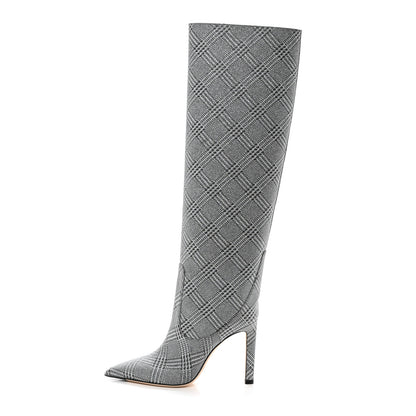 Jimmy Choo Salpa Prince of Stars Glitter Mavis 100 Tall Boots 35 Silver 1 of 8