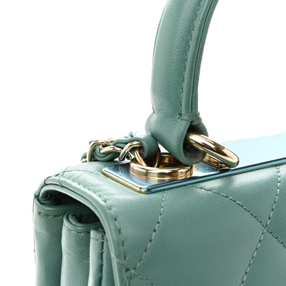 Chanel Lambskin Quilted Small Trendy CC Flap Dual Handle Bag Green 11 of 12