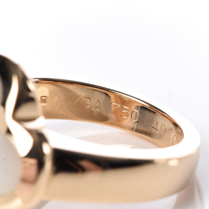 Van Cleef & Arpels 18K Yellow Gold Mother of Pearl Pure Alhambra Ring 49 4.75 5 of 7