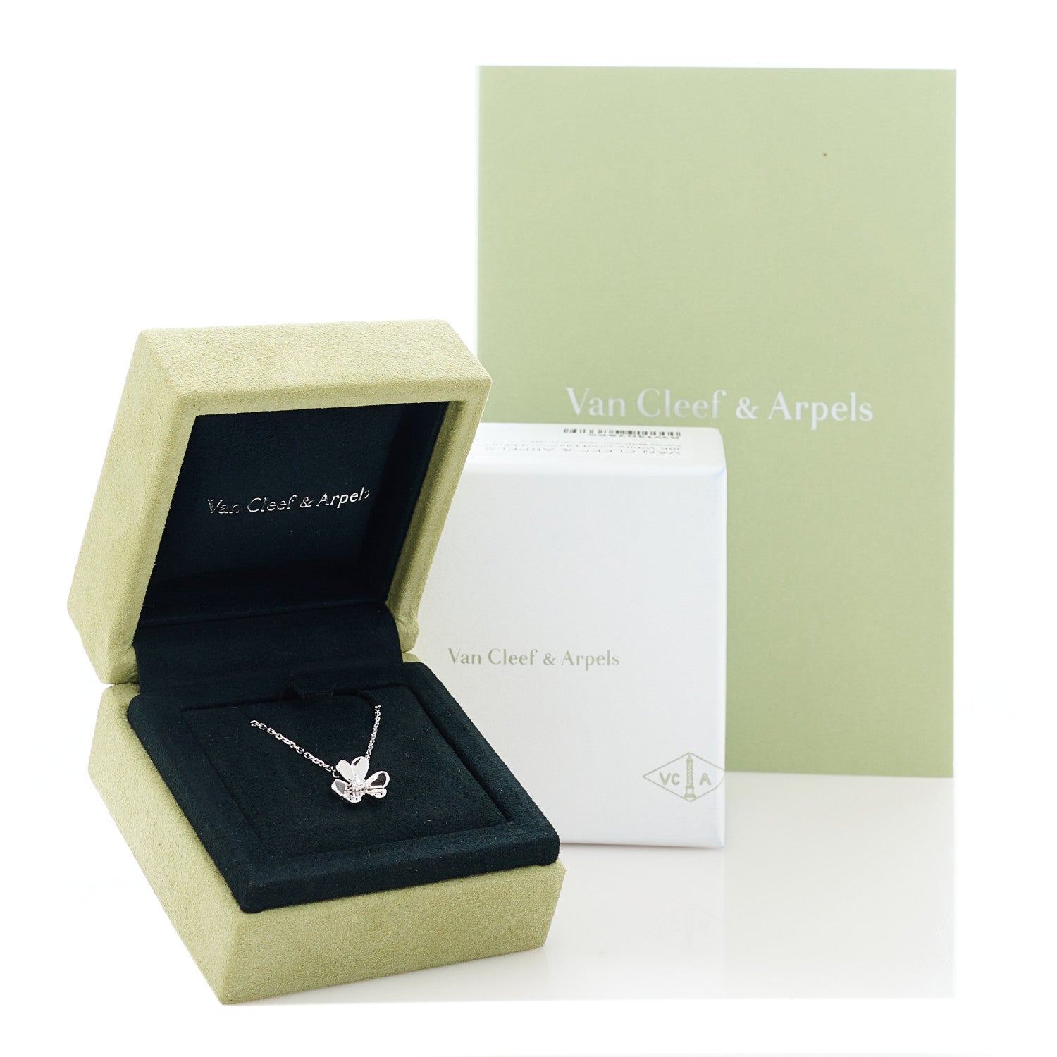 Van Cleef & Arpels 18K White Gold Diamond Mini Frivole Pendant Necklace 5 of 5