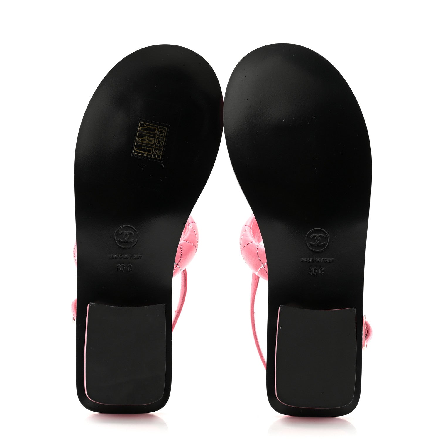 Chanel Lambskin Crystal Stitched CC Thong Sandals 36 Pink 5 of 9