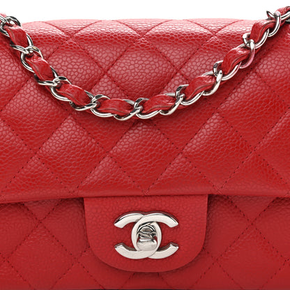 Chanel Caviar Quilted Mini Rectangular Flap Red 8 of 11