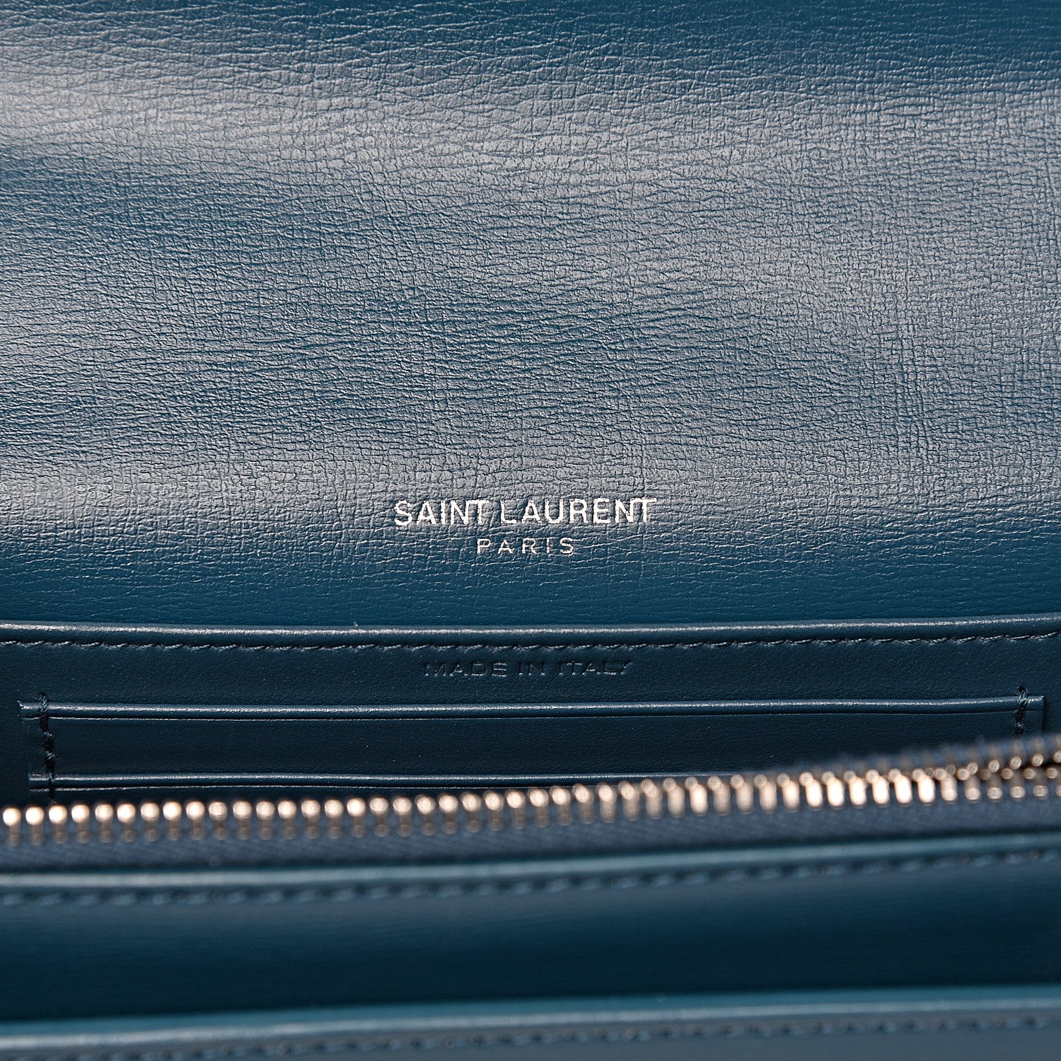 Saint Laurent Calfskin Monogram Sunset Chain Wallet Peacock 7 of 12