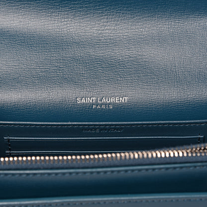Saint Laurent Calfskin Monogram Sunset Chain Wallet Peacock 7 of 12