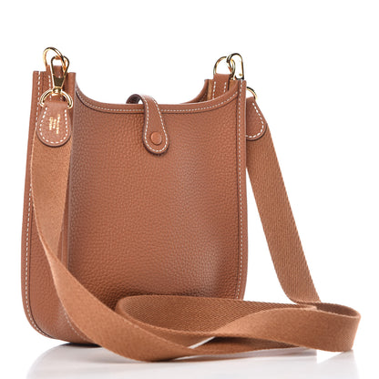 Hermes Taurillon Clemence Evelyne TPM Gold 3 of 11
