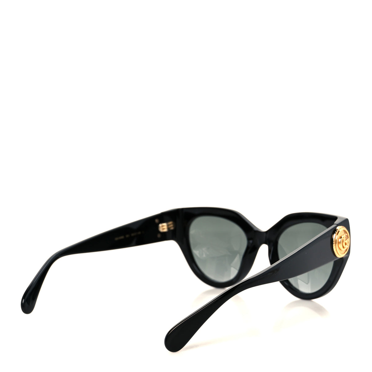 Gucci Black Cat-Eye Sunglasses with Gold GG Accent Gucci GG Extruded 53mm Acetate Cat-Eye Sunglasses | Neiman  main image 2