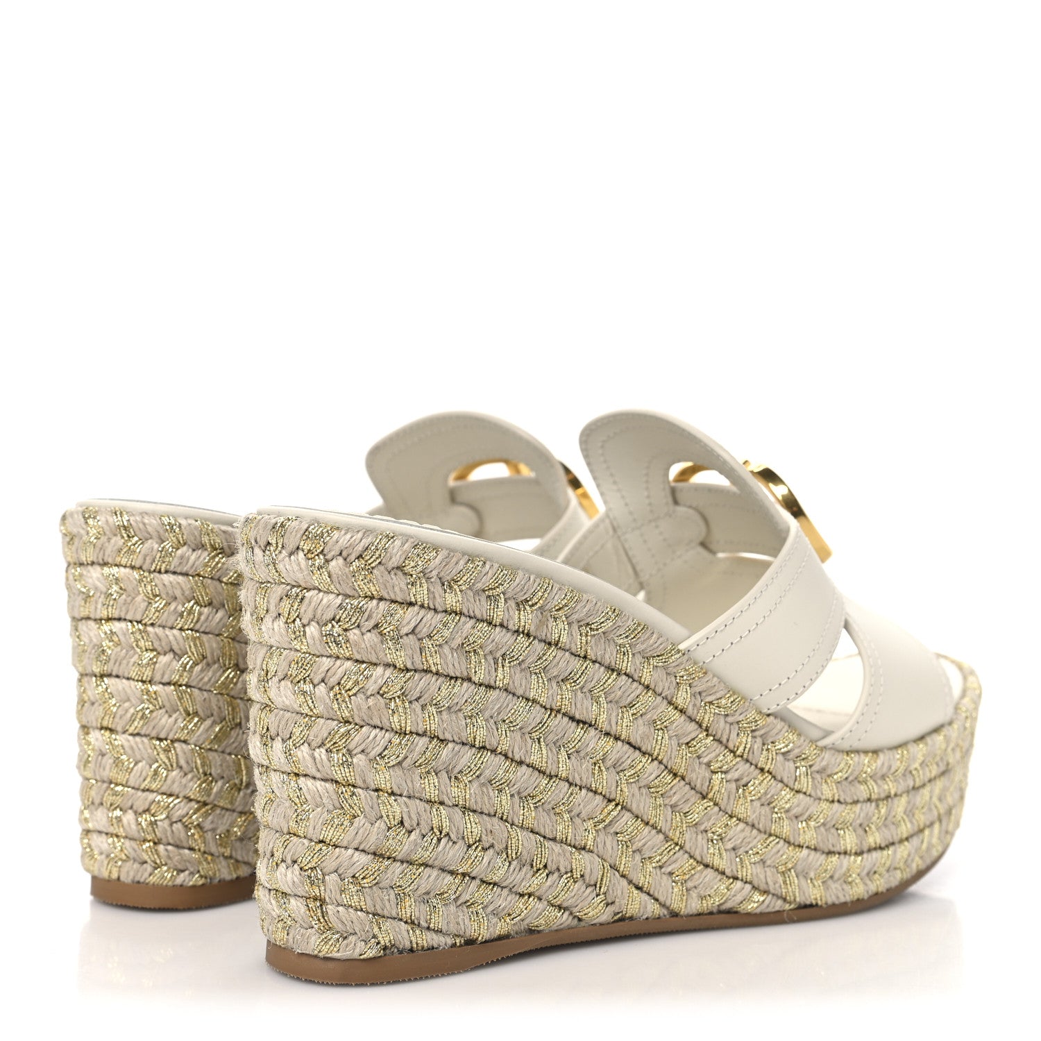 Christian Dior Calfskin 30 Montaigne Wedge Slide 38.5 Off White 5 of 8