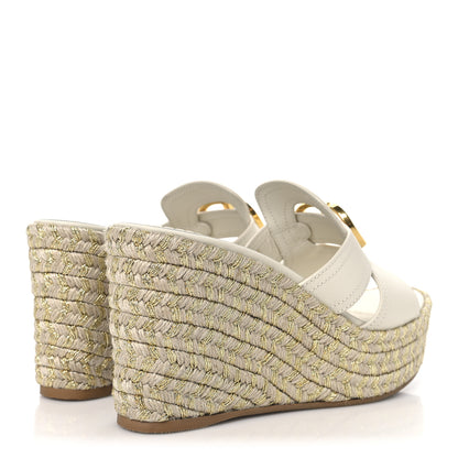 Christian Dior Calfskin 30 Montaigne Wedge Slide 38.5 Off White 5 of 8
