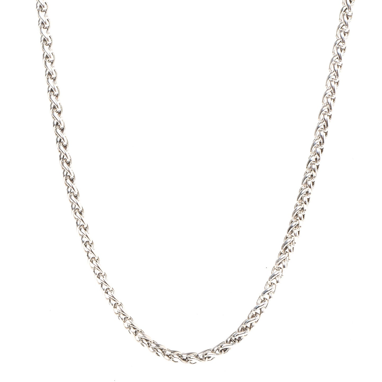 Sterling Silver 4mm Wheat Chain Necklace