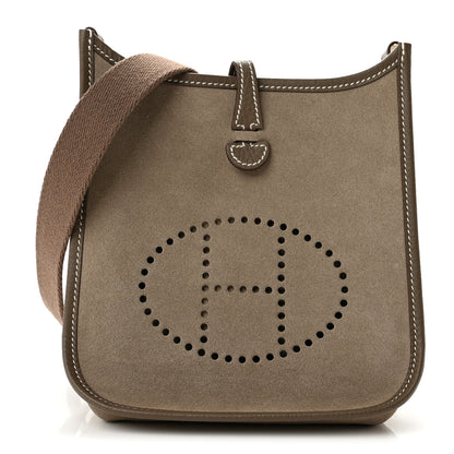 Hermes Veau Grizzly Taurillon Clemence Evelyne TPM Gris Caillou Etoupe 1 of 10