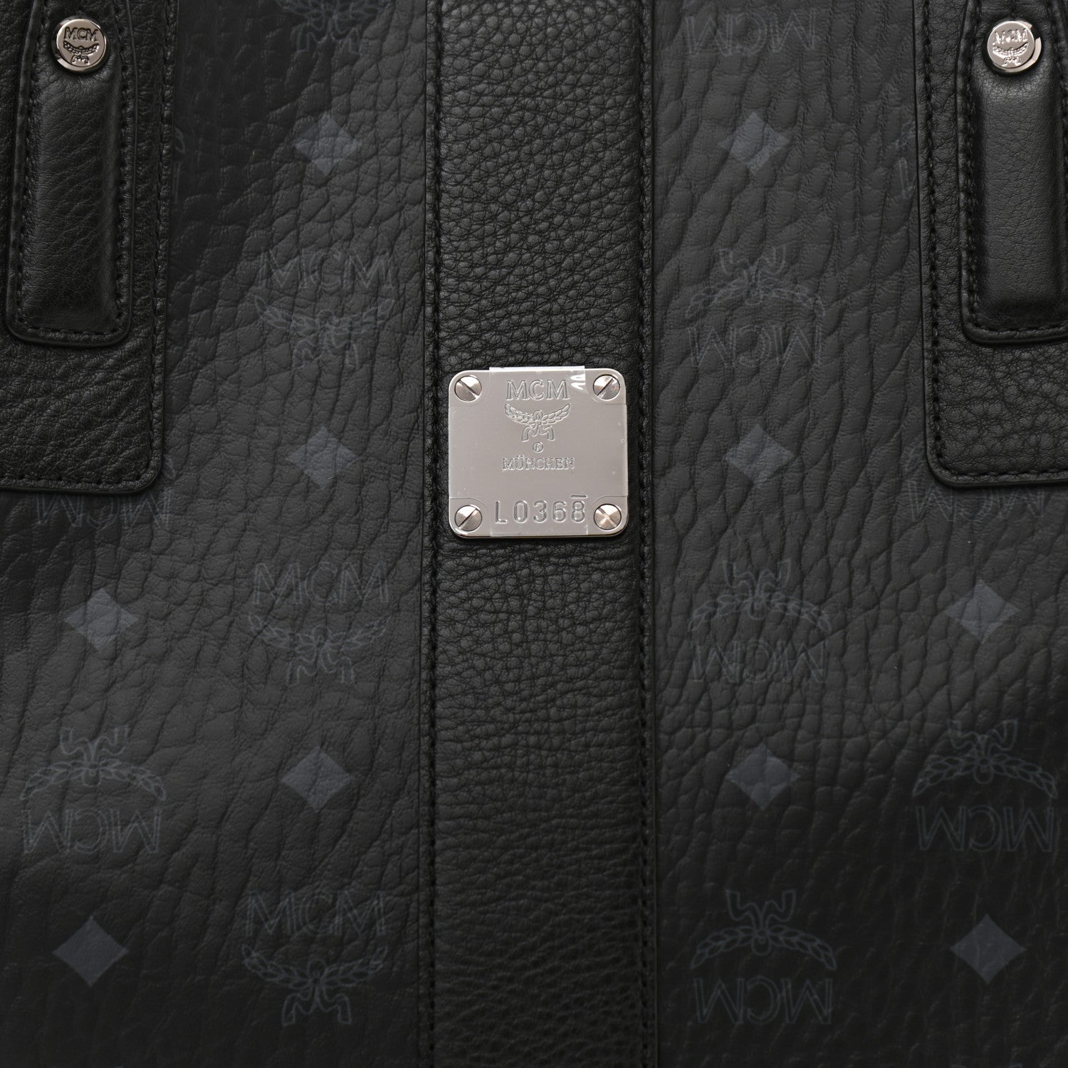 MCM Visetos Medium Reversible Shopper Tote Black 10 of 15