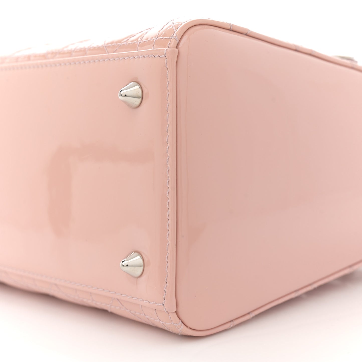 Patent Cannage Medium Lady Dior Rose Clair