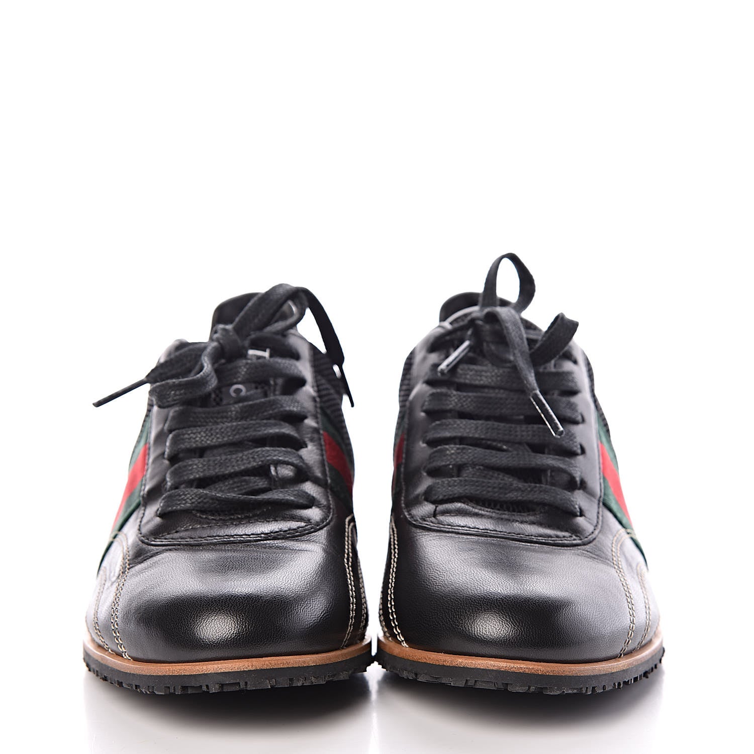 Gucci Calfskin Mesh Web Sneakers 35 Black 2 of 13