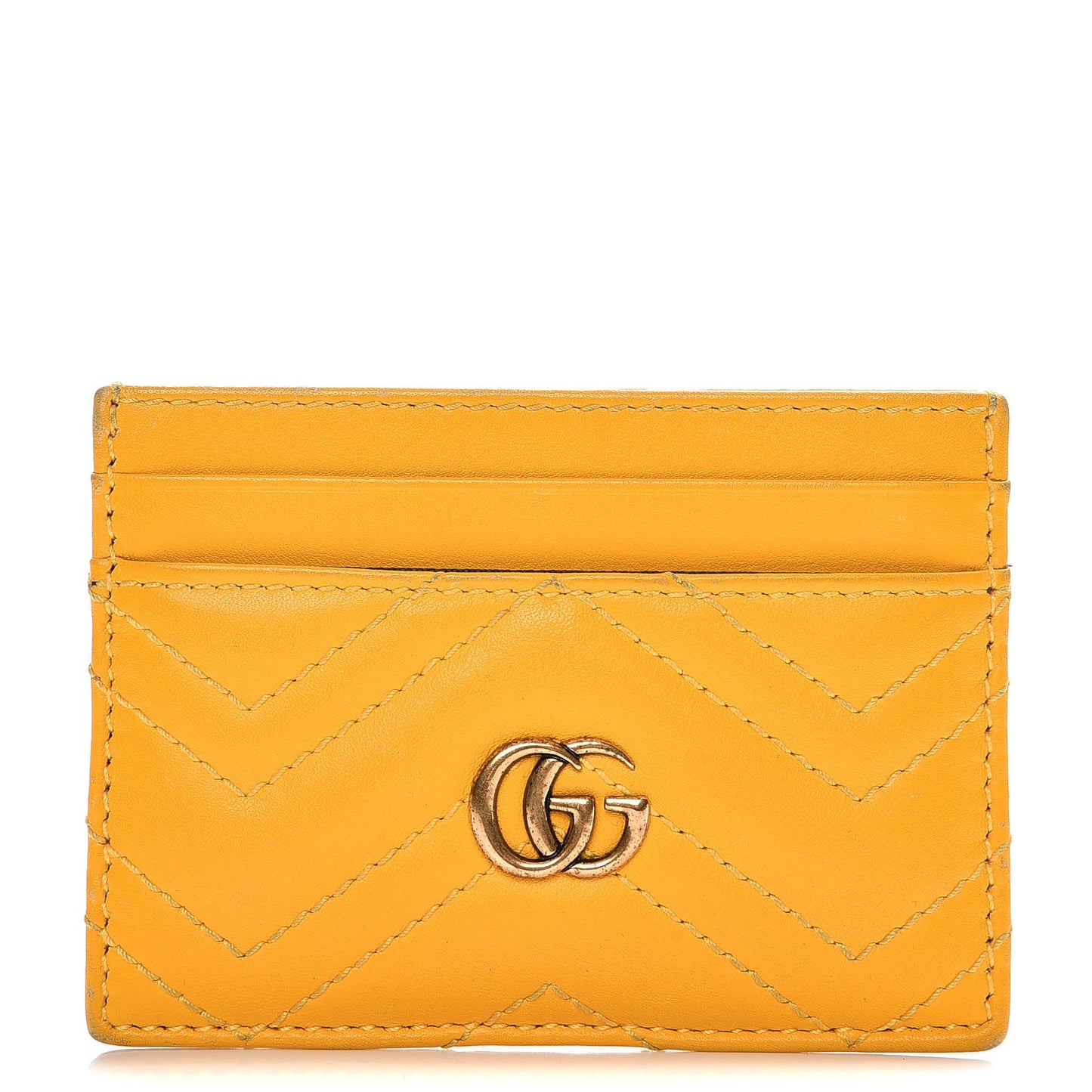 Calfskin Matelasse GG Marmont Card Holder Stone Topaz