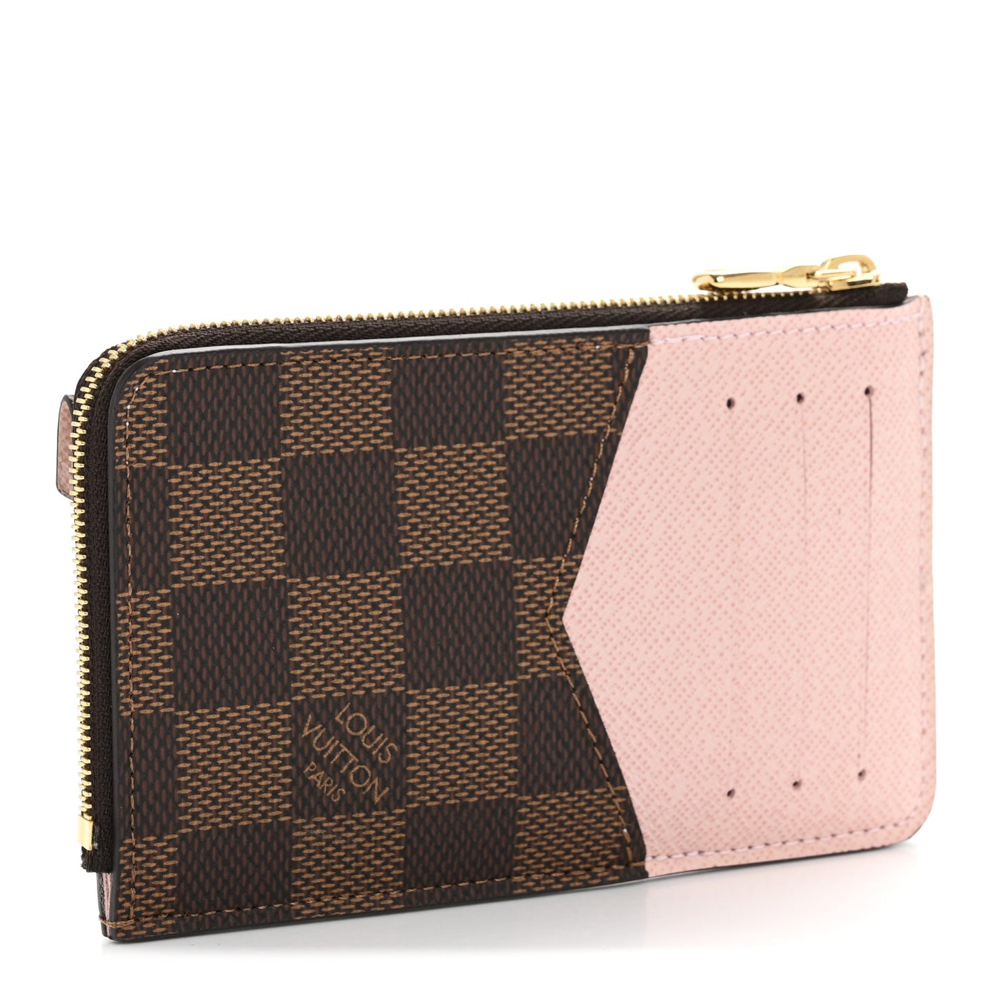 Damier Ebene Recto Verso Card Holder Rose Ballerine