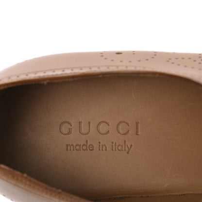 Gucci Calfskin Bee Perforated Mens Lace Up Oxfords 8.5 Brown 7 of 11