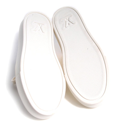 Louis Vuitton Calfskin Embossed Monogram Street Children Kid's Sneakers 30 US 12.5 Gold White 4 of 8