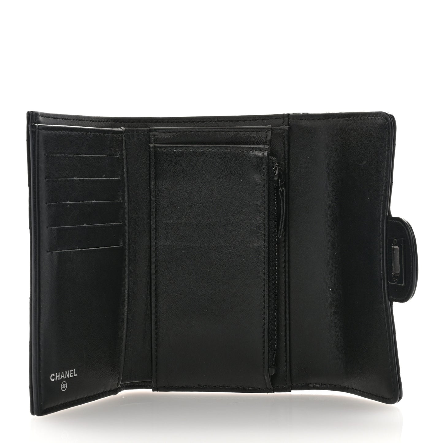 Aged Calfskin Chevron Quilted Reissue Medium Flap Wallet So Black