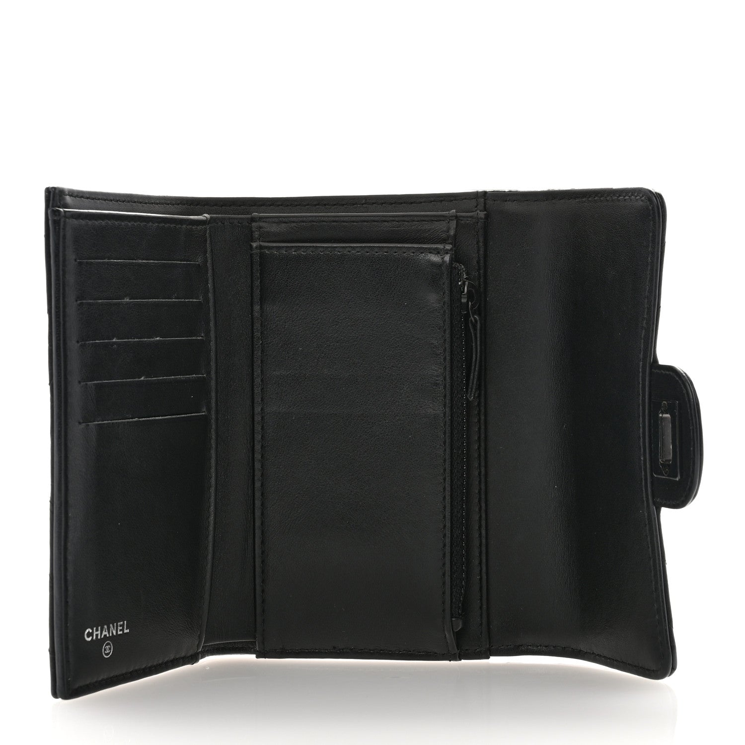 Chanel Aged Calfskin Chevron Quilted Reissue Medium Flap Wallet So Black 5 of 8