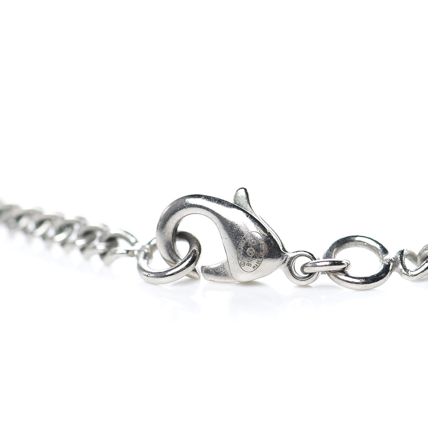 Baguette Crystal Moon CC Necklace Silver