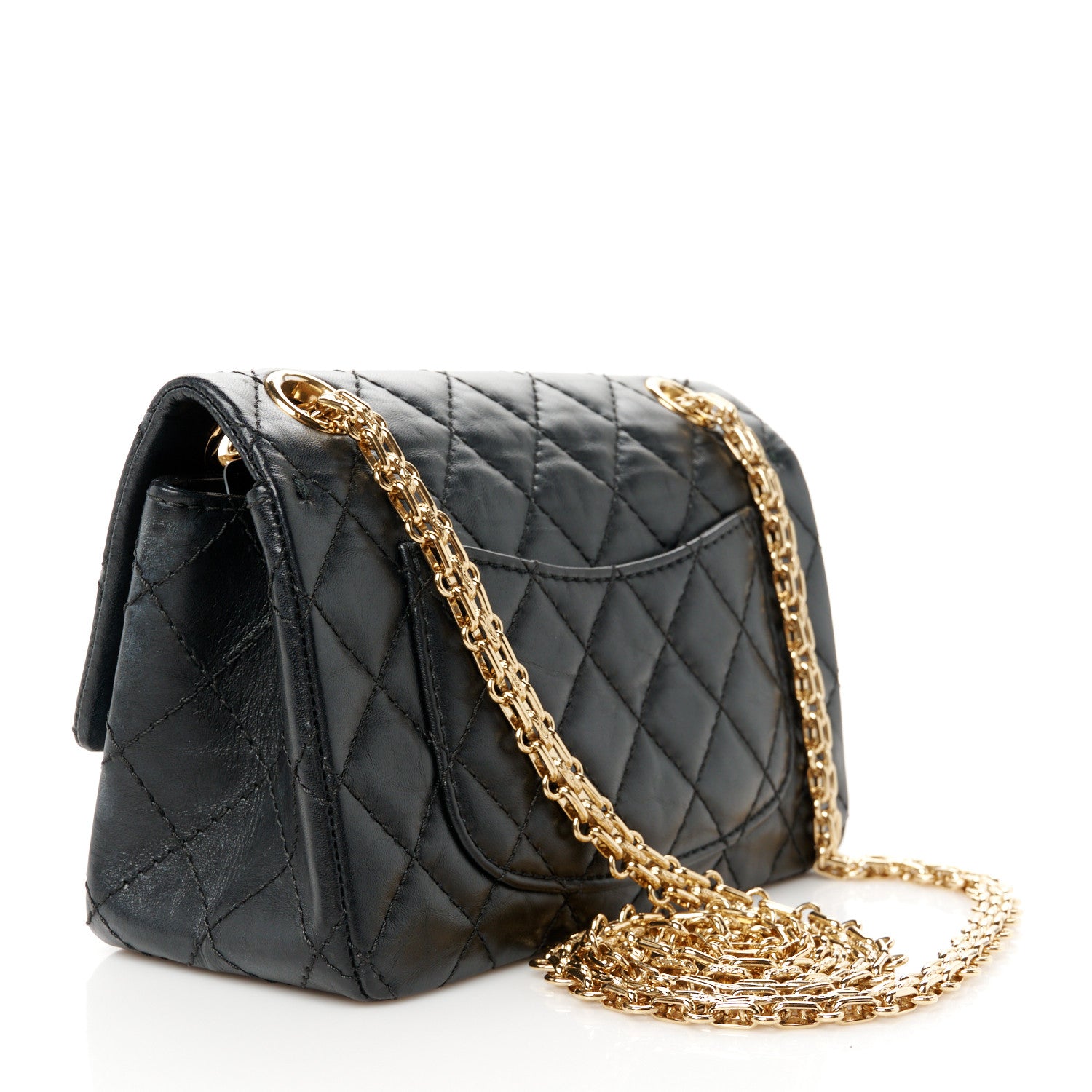Chanel Aged Calfskin Quilted 2.55 Reissue Mini Flap Black 3 of 10