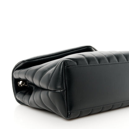 Saint Laurent Calfskin Y Quilted Monogram Small Loulou Chain Satchel Black 10 of 11