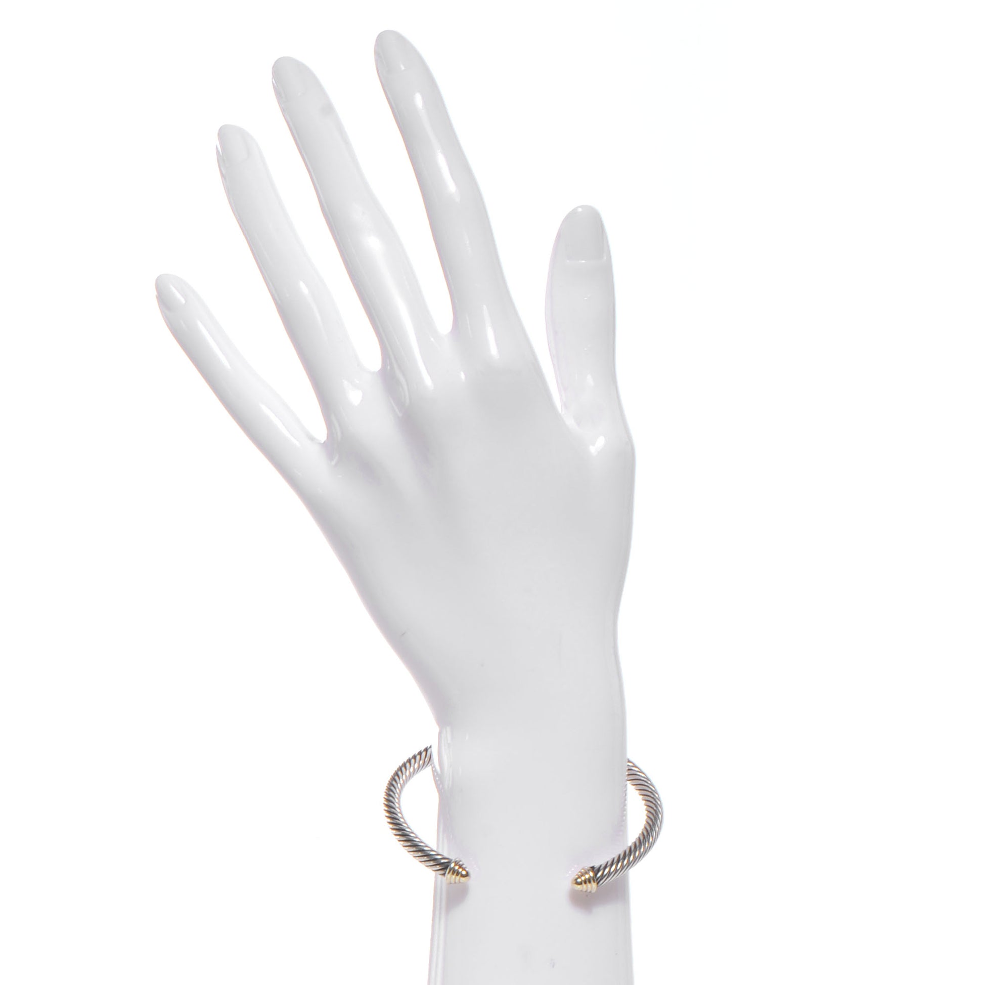 David Yurman Sterling Silver 14K Yellow Gold 5mm Cable Classics Bracelet 2 of 4
