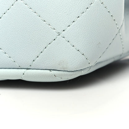 Chanel Lambskin Quilted Mini Top Handle Rectangular Flap Light Blue 11 of 11