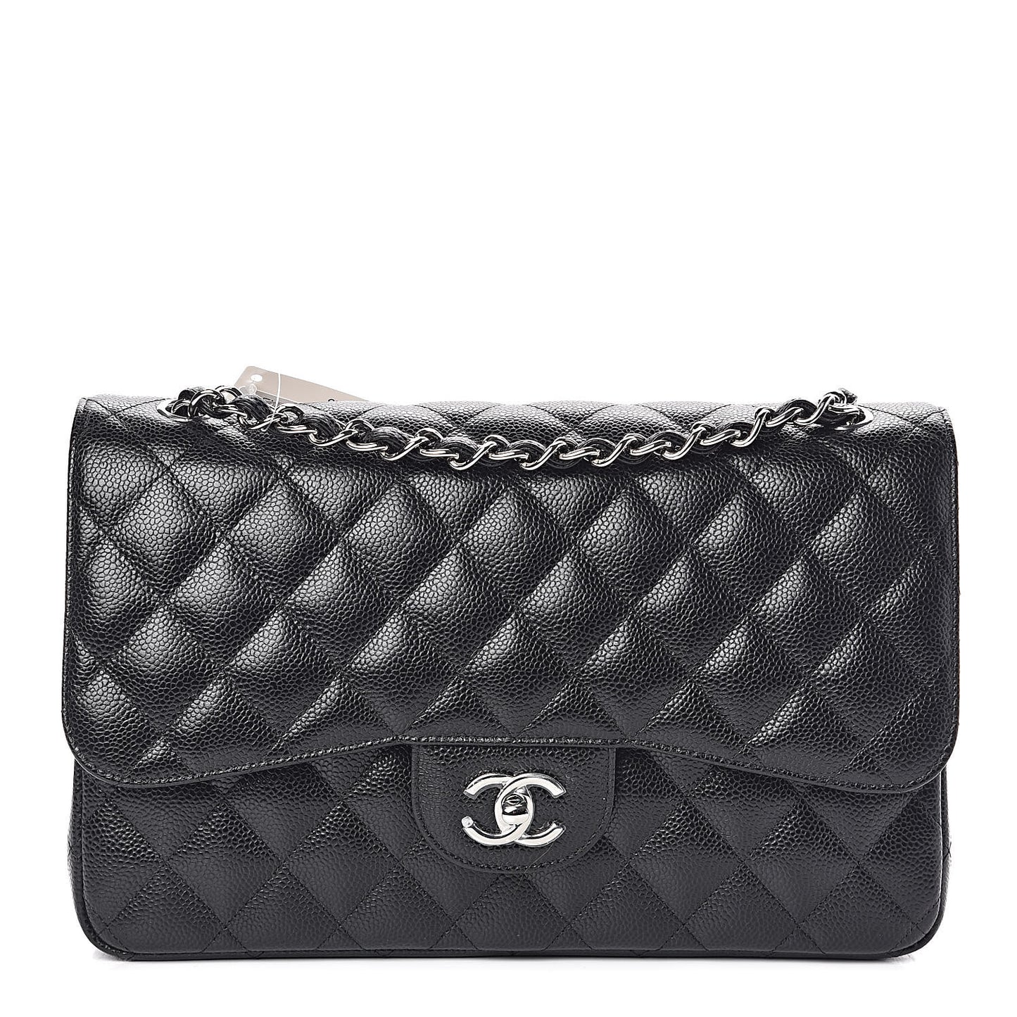 Caviar Quilted Jumbo Double Flap Black