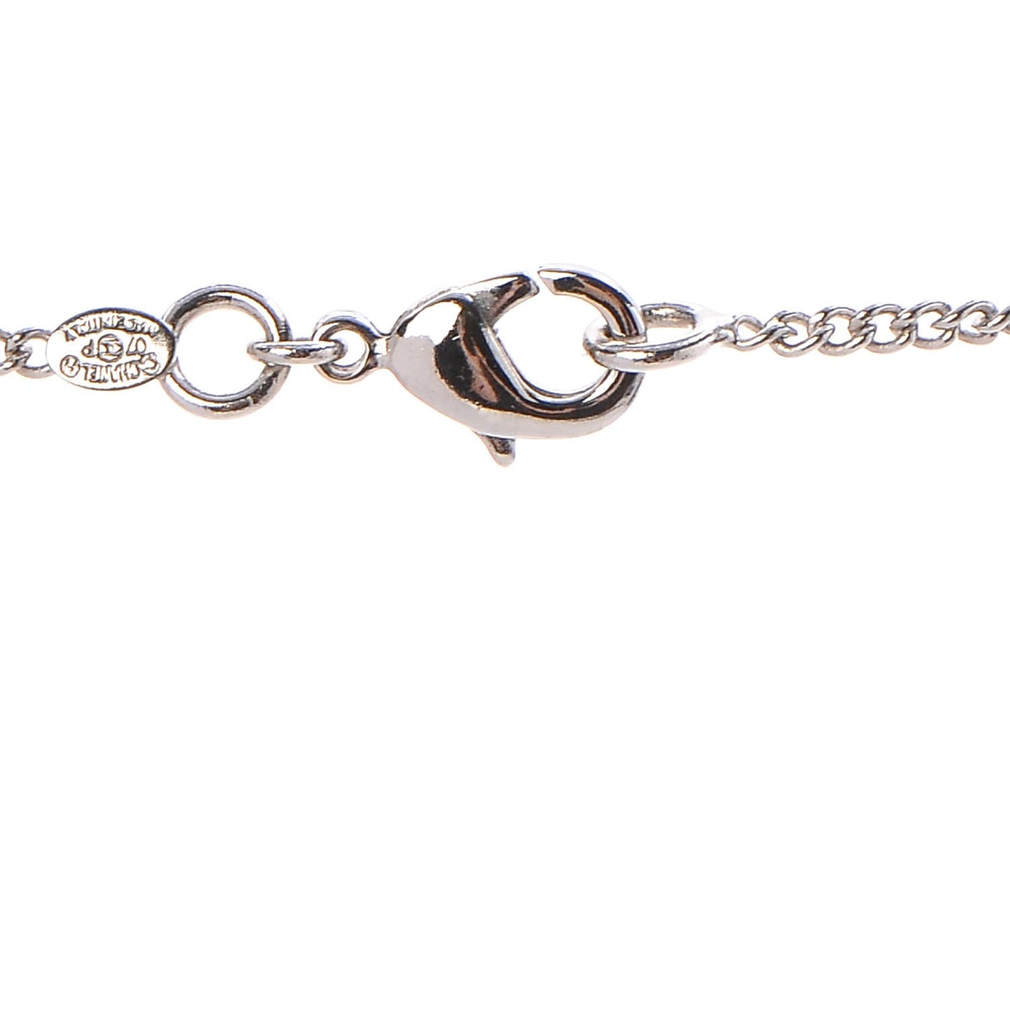 Swarovski Crystal Camellia CC Necklace Silver