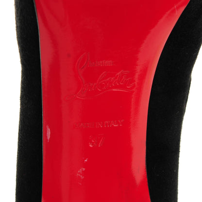 Christian Louboutin Suede Lace Clic Clac 100 Booties 37 Black 6 of 7