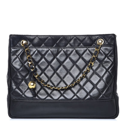 Chanel Lambskin Quilted Shopping Tote Black 1 of 7