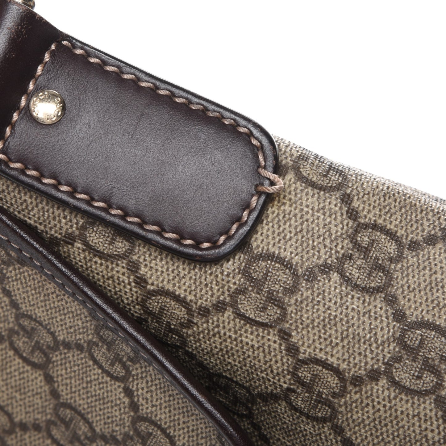 GG Supreme Monogram Selleria Calfskin Small Flap Messenger Bag Beige Ebony Cocoa Dark Chocolate