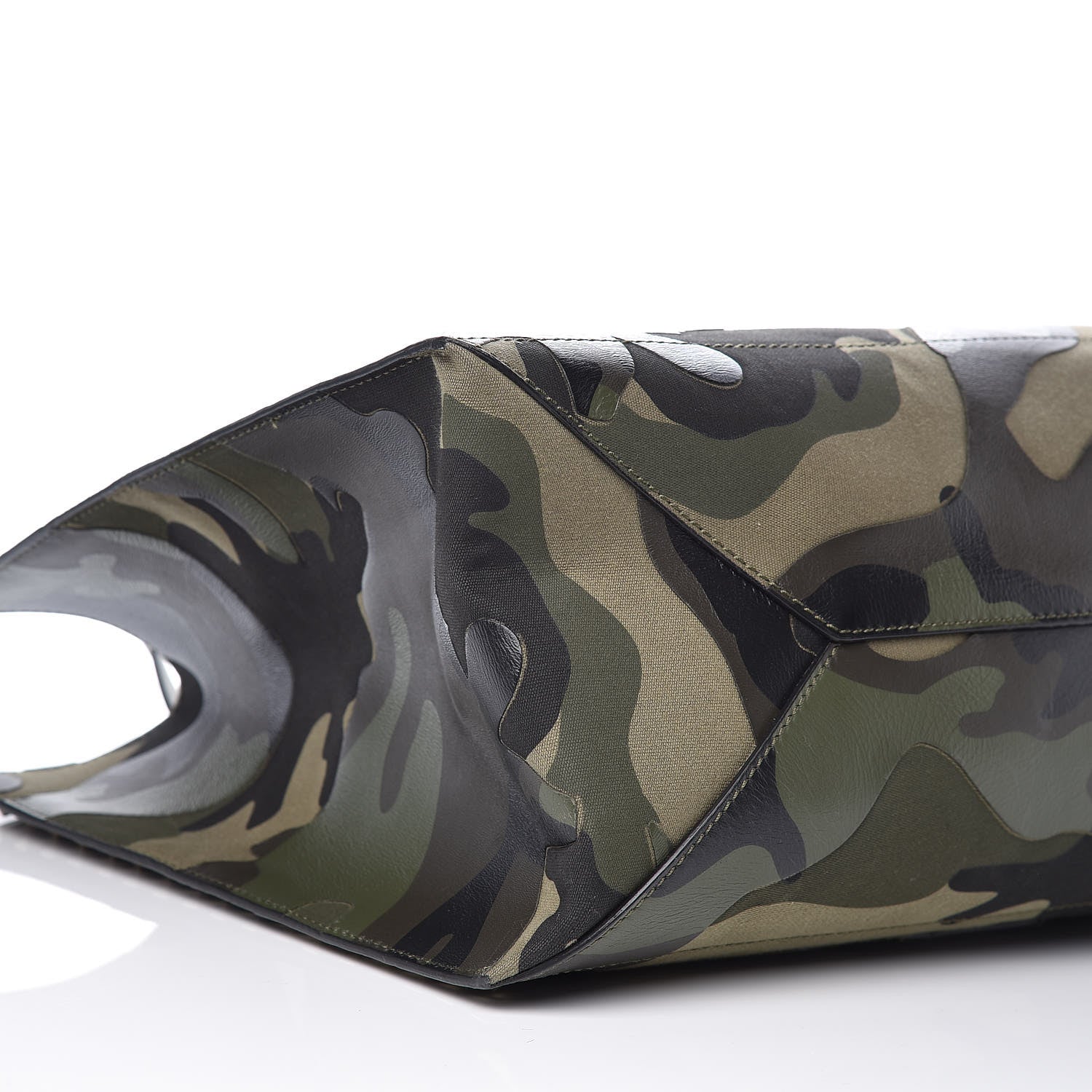 Valentino Garavani Nappa Canvas Camo Medium Rockstud Soft Tote Green 11 of 14