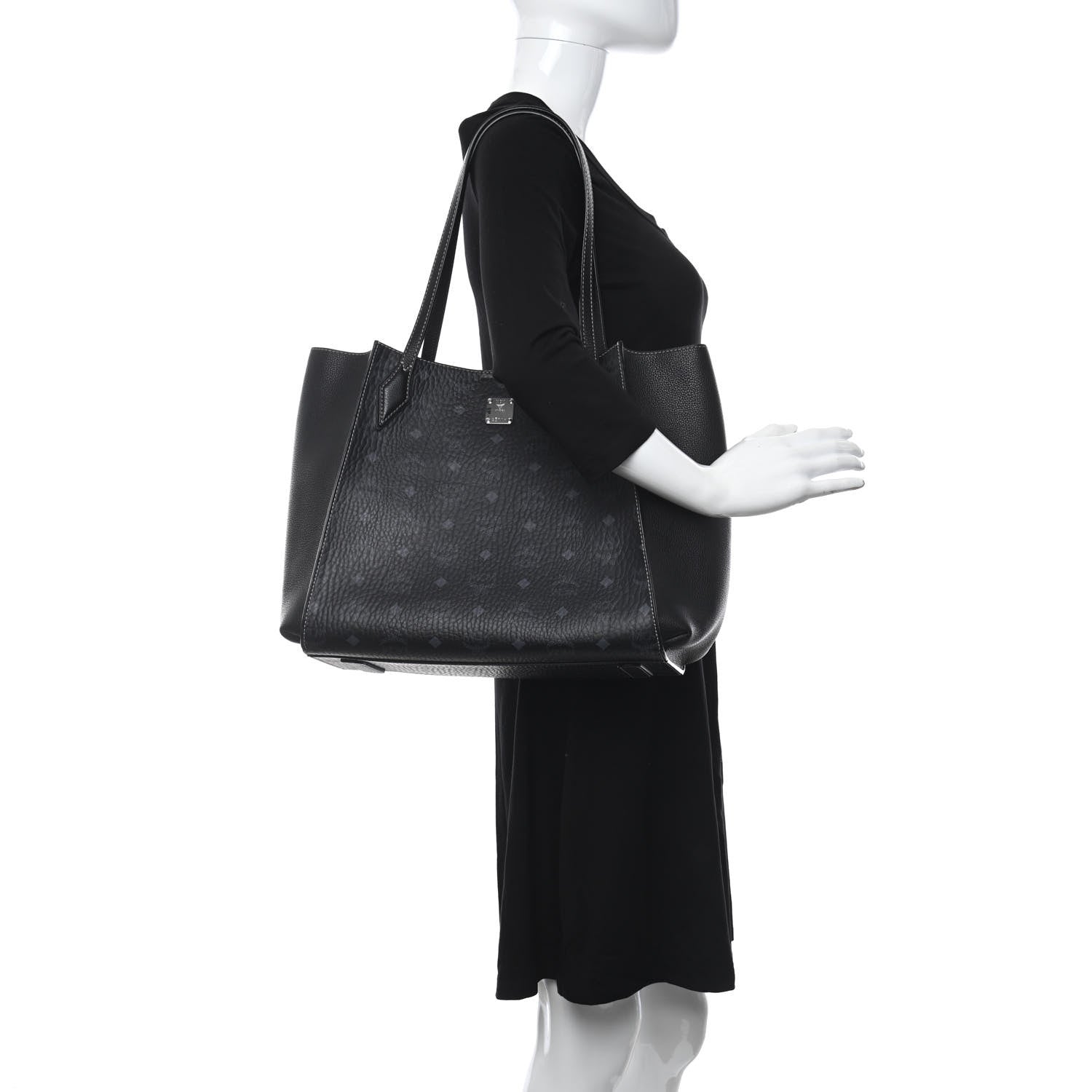 MCM Visetos Large Luisa Shopper Tote Black 2 of 10
