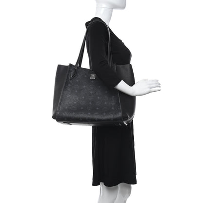 MCM Visetos Large Luisa Shopper Tote Black 2 of 10