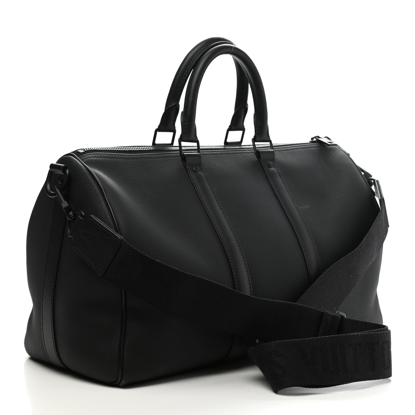 Grained Calfskin Aerogram Keepall Bandouliere 40 Black