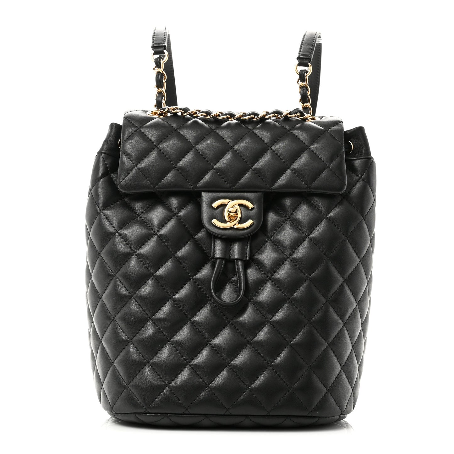 Lambskin Quilted Small Urban Spirit Backpack Black