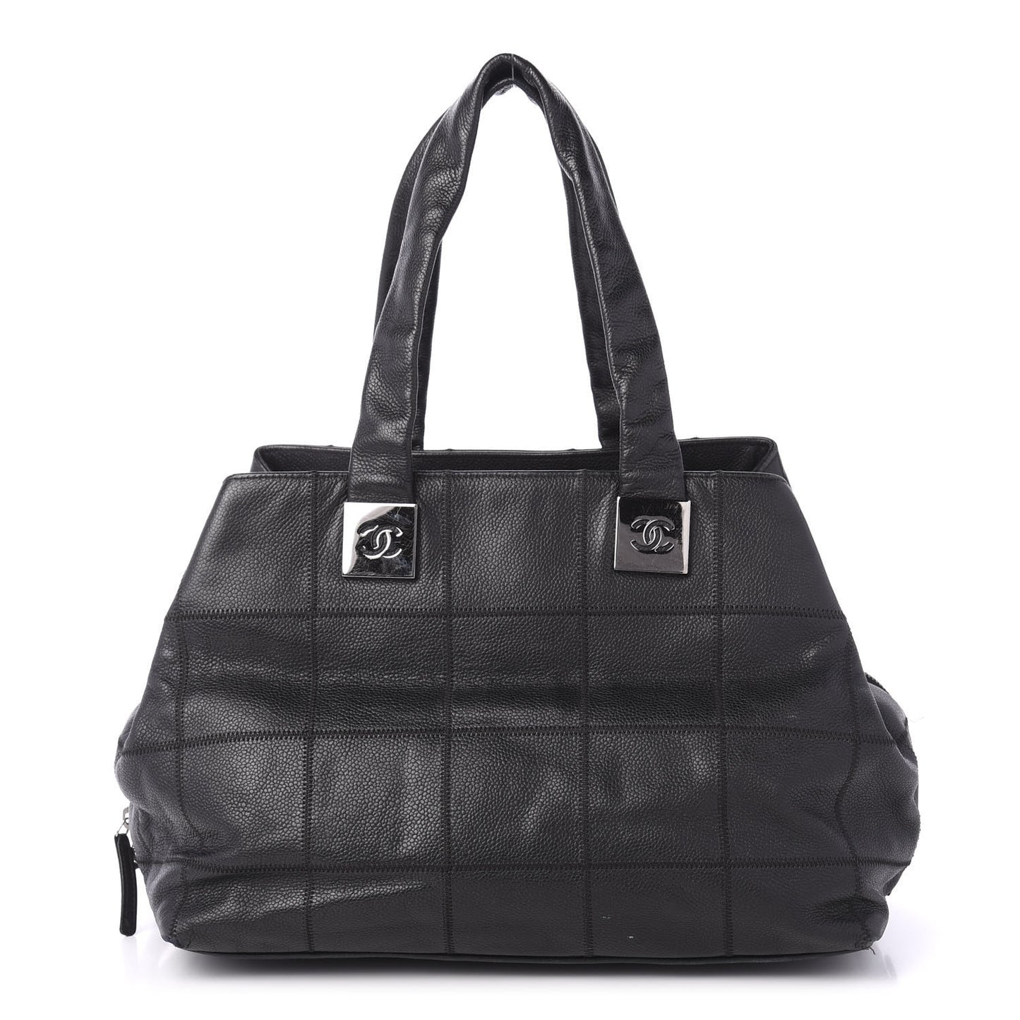 Caviar Square Stitched Tote Black