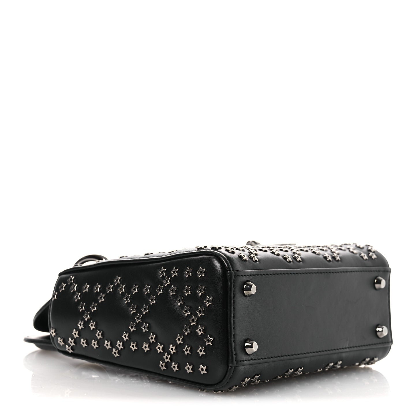 Lambskin Cannage Lucky Star Studded Mini Lady Dior Black Black