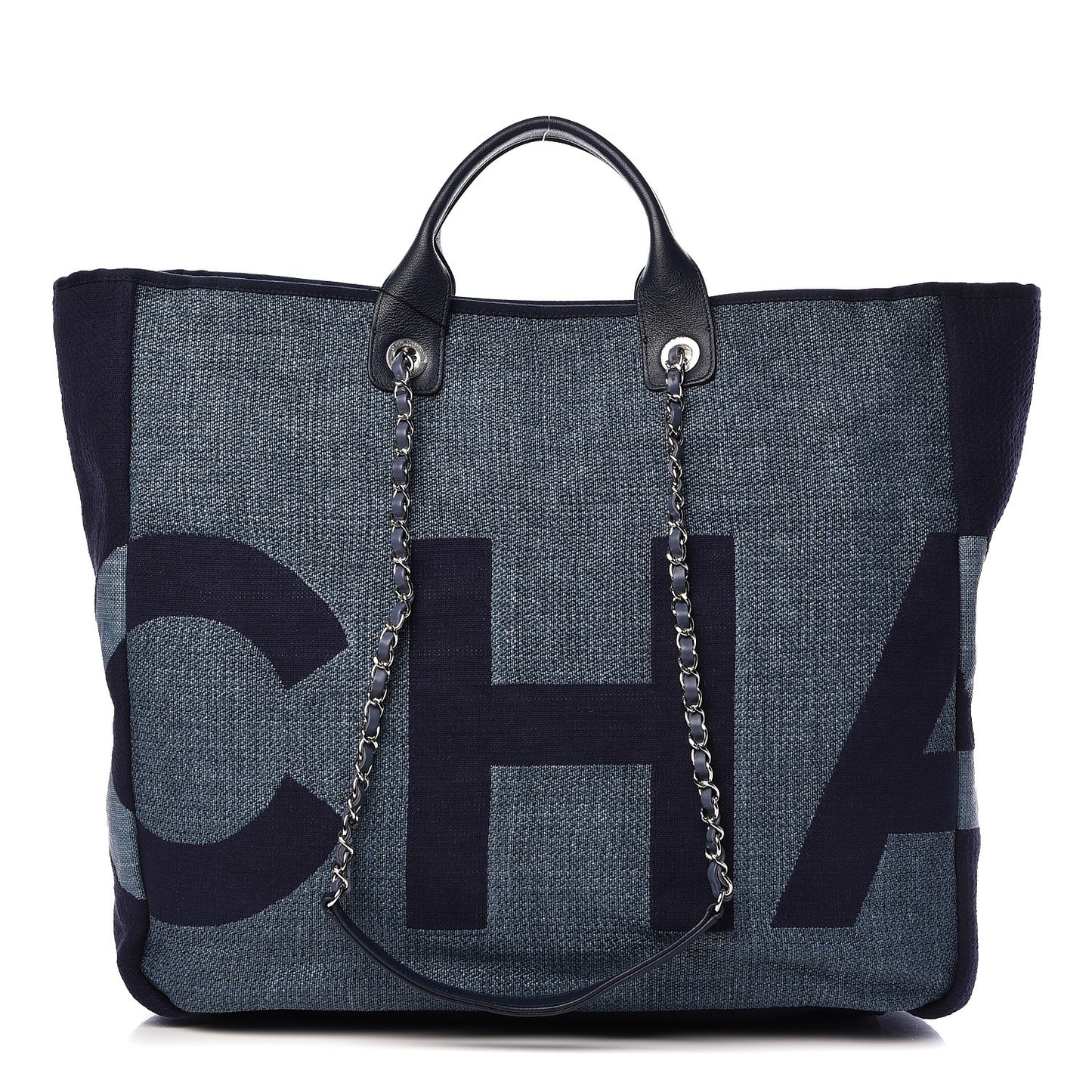 Canvas Large Shopping Tote Dark Blue