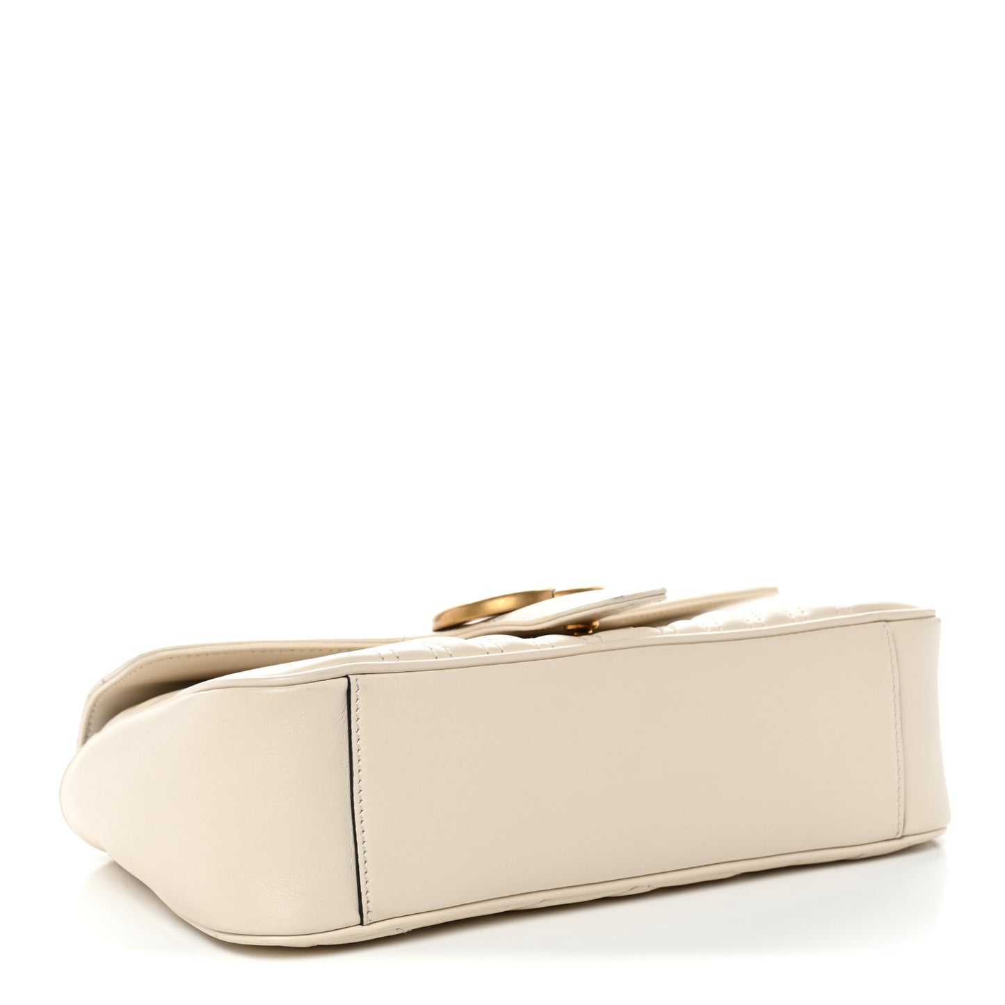 Calfskin Matelasse Small GG Marmont Shoulder Bag White