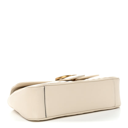 Gucci Calfskin Matelasse Small GG Marmont Shoulder Bag White 4 of 11