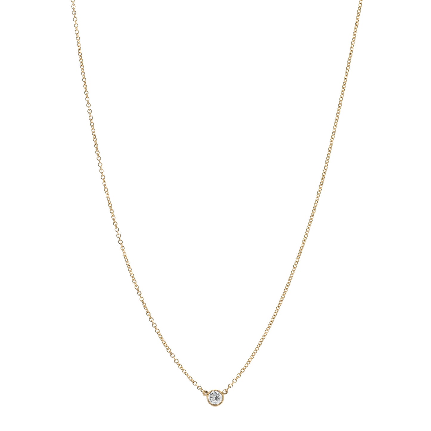 18K Yellow Gold Diamond .14ct Elsa Peretti Diamonds by the Yard Pendant Necklace
