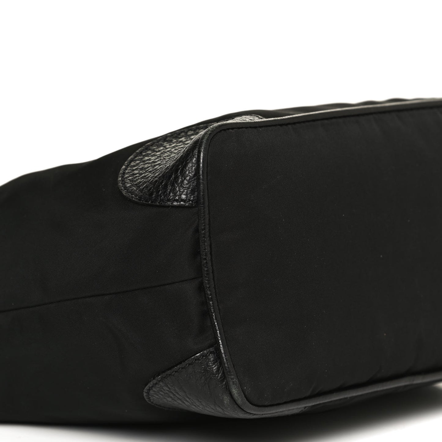 Tessuto Nylon Calfskin Hobo Black