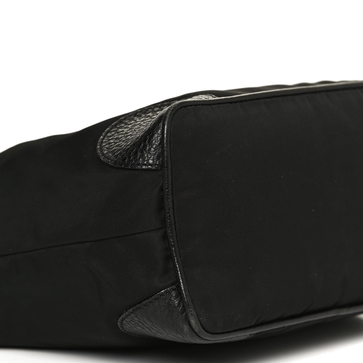 Prada Tessuto Nylon Calfskin Hobo Black 9 of 10