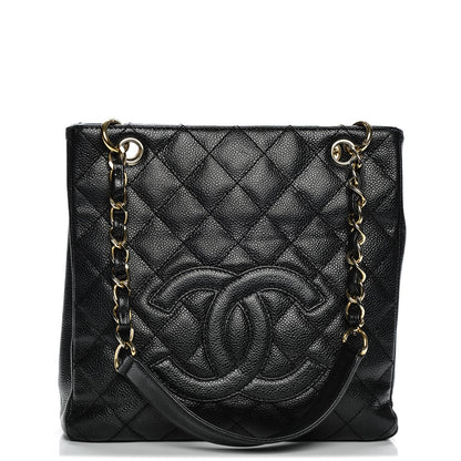 Chanel Caviar Quilted Petit Shopping Tote PST Black 1 of 8