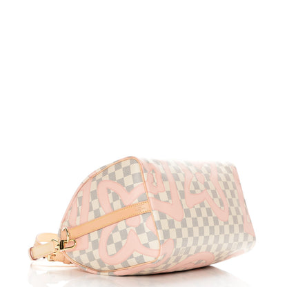 Louis Vuitton Damier Azur Tahitienne Speedy Bandouliere 30 Rose Ballerine 5 of 9